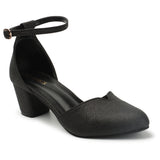 Women's Black Casual Strap Heels