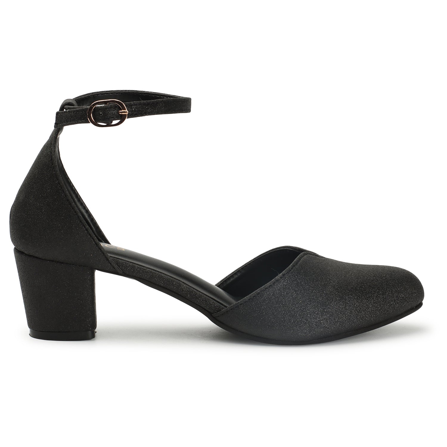 Women's Black Casual Strap Heels