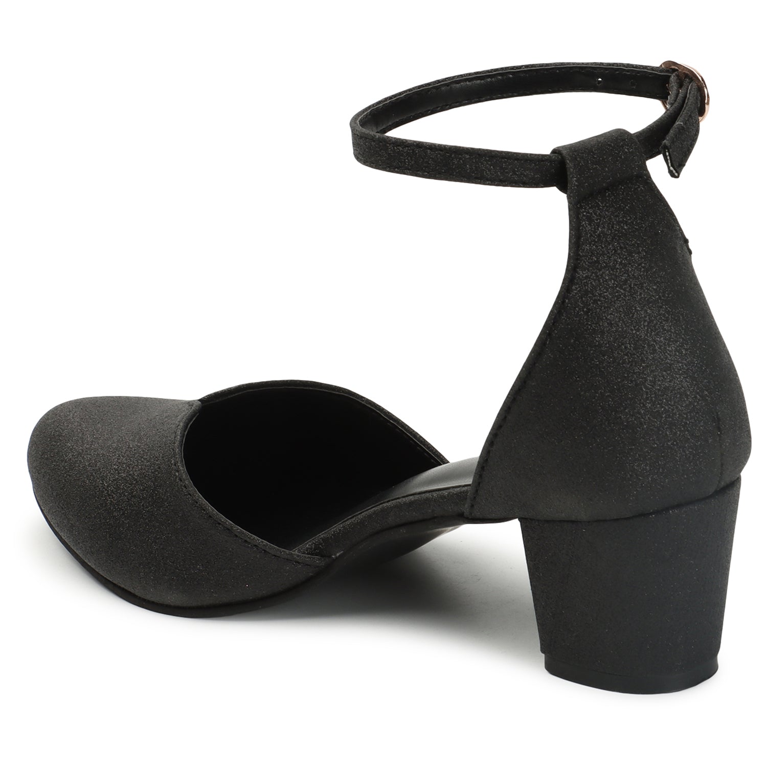 Women's Black Casual Strap Heels
