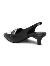 Womne's Two Color Sade Kitten Heeled Sandal