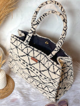 Women's White Monochrome Fuzz Box Bag