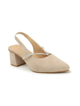 Women's Beige Casual Strap Heels