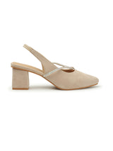 Women's Beige Casual Strap Heels