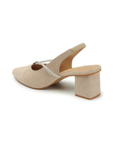 Women's Beige Casual Strap Heels