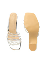 Women's Silver Casual Slip-On Sandals