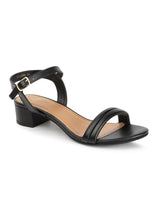 Women's Ankle Strap Round Toe Heeled Sandal