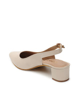 Women's White Casual Strap Heels