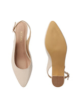 Women's White Casual Strap Heels