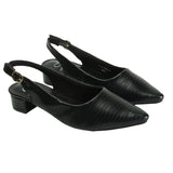 Women's Texchted Pointed Toe Block Heel Pump