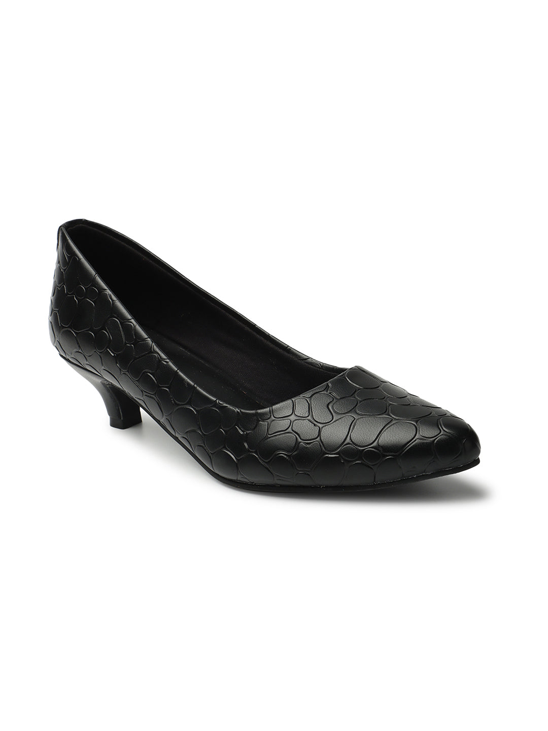 Women's Black Casual Slip-On Heels