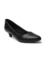 Women's Black Casual Slip-On Heels