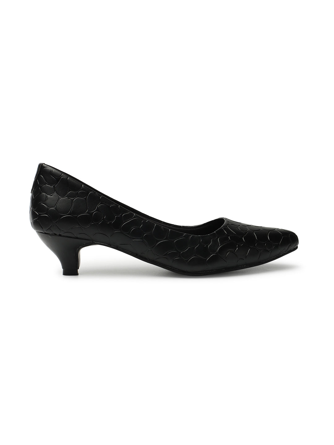 Women's Black Casual Slip-On Heels