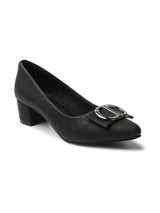Women's Black Casual Slip-On Heels