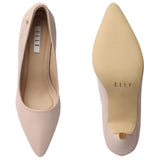 Women's Peach Textured Pointed Toe High Heels Pump