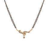 Women's Gold Plated Twine Braid Double Line Mangalsutra Necklace Set