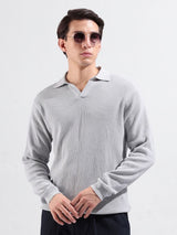 Men's Slim Fit Textured Polo Collar Tshirt