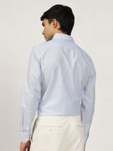 Men's Blue Casual Regular Fit Solid Full Sleeves Shirt