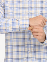 Men's Beige Casual Regular Fit Checkered Full Sleeves Shirt