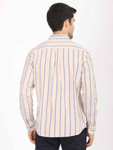 Men's Pink Casual Classic Cotton Striped Shirt