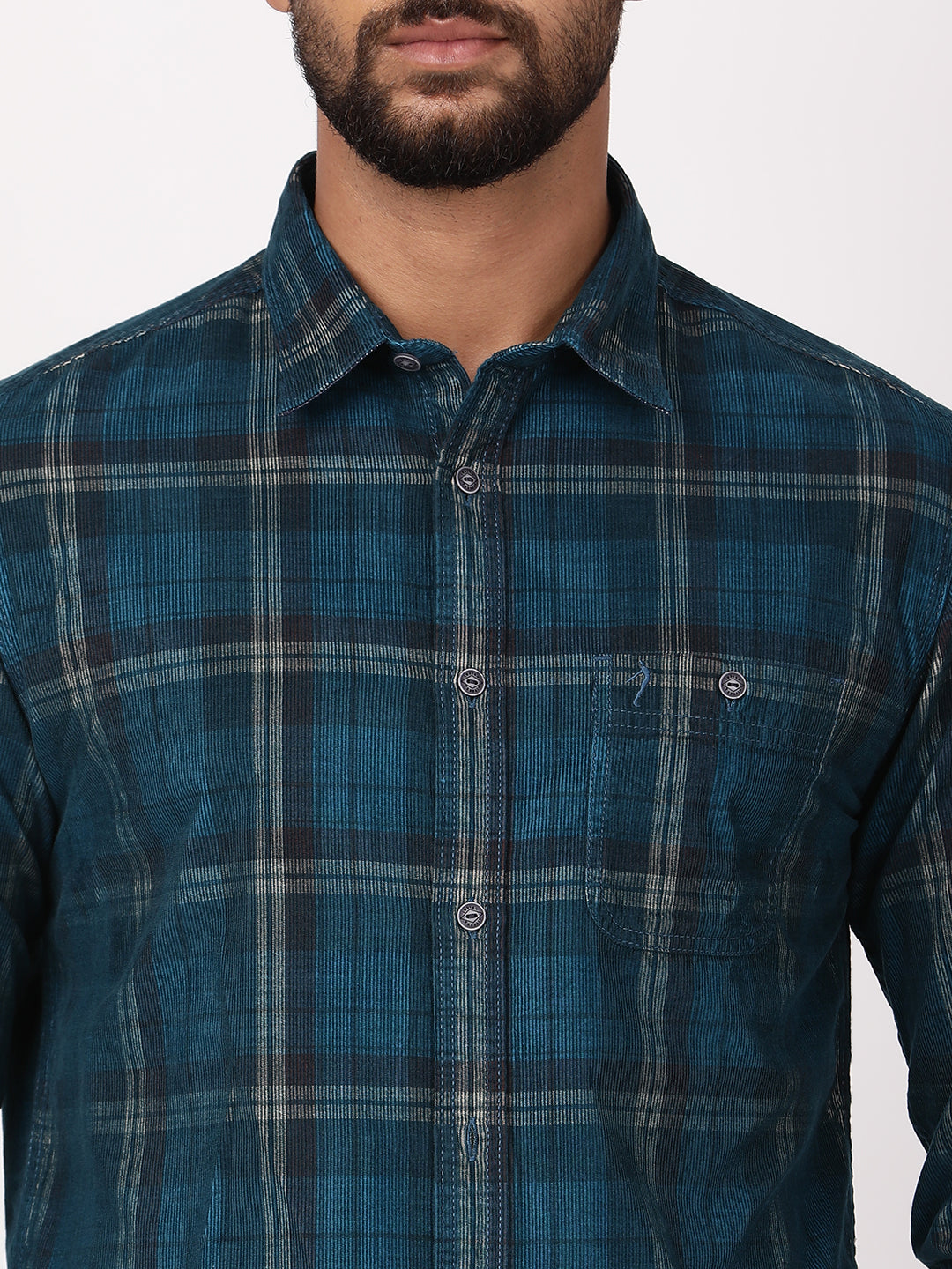 Men's Green Casual Regular Fit Checkered Full Sleeves Shirt