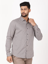 Men's Brown Casual Regular Fit Printed Full Sleeves Shirt