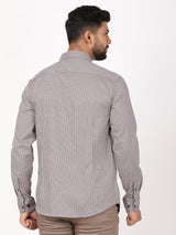Men's Brown Casual Regular Fit Printed Full Sleeves Shirt