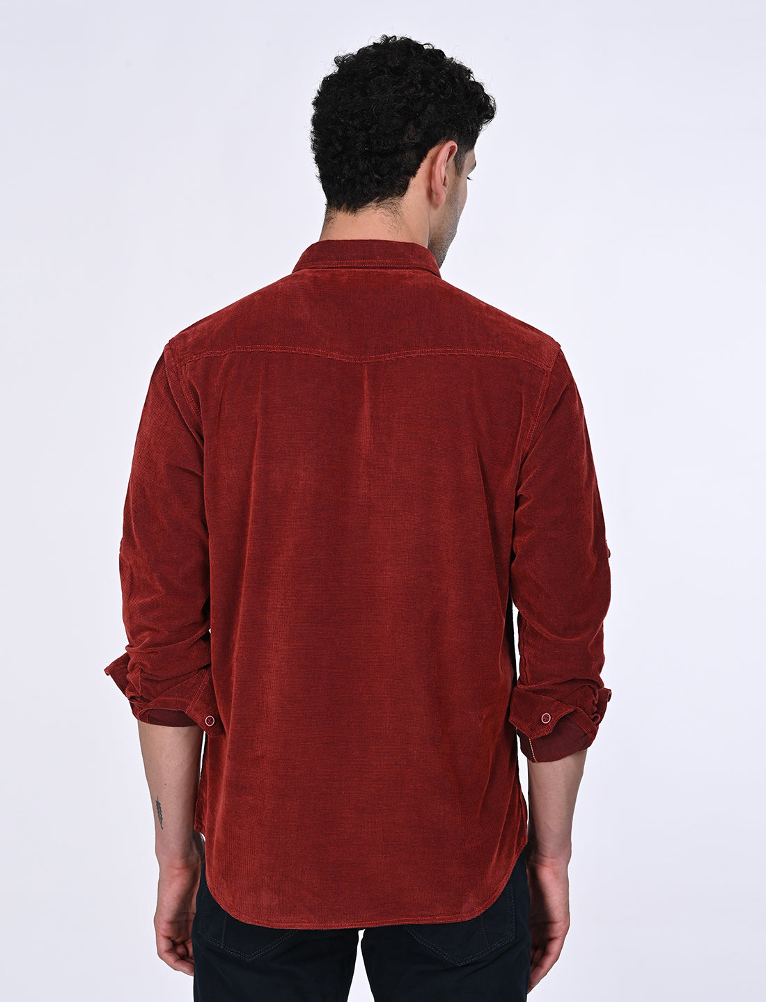 Men's Orange Casual Regular Fit Solid Full Sleeves Shirt