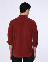 Men's Orange Casual Regular Fit Solid Full Sleeves Shirt