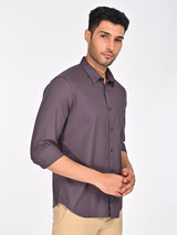 Men's Grey Casual Regular Fit Solid Full Sleeves Shirt
