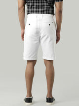 Men's White Casual Regular Fit Solid Shorts