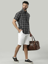 Men's White Casual Regular Fit Solid Shorts