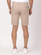 Men's Pink Casual Slim Fit Printed Shorts