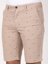 Men's Pink Casual Slim Fit Printed Shorts