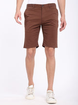 Men's Brown Casual Slim Fit Solid Shorts