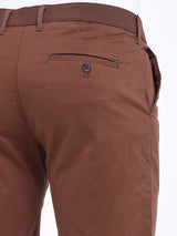Men's Brown Casual Slim Fit Solid Shorts