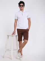 Men's Brown Casual Slim Fit Solid Shorts