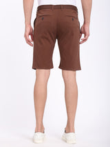 Men's Brown Casual Slim Fit Solid Shorts