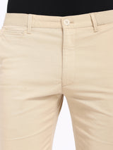 Men's Beige Casual Slim Fit Solid Shorts