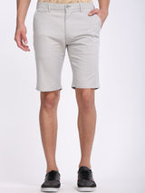 Men's Grey Casual Slim Fit Solid Shorts