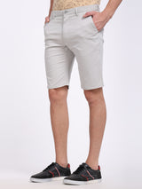Men's Grey Casual Slim Fit Solid Shorts