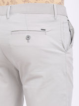 Men's Grey Casual Slim Fit Solid Shorts