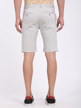 Men's Grey Casual Slim Fit Solid Shorts