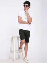 Men's Green Casual Slim Fit Solid Shorts