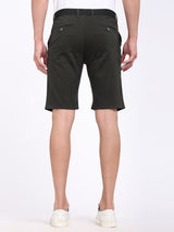 Men's Green Casual Slim Fit Solid Shorts