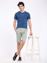 Men's Green Casual Slim Fit Solid Shorts