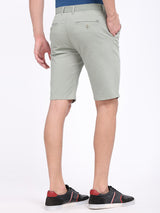 Men's Green Casual Slim Fit Solid Shorts