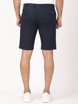 Men's Navy Casual Slim Fit Solid Shorts