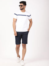 Men's Navy Casual Slim Fit Solid Shorts