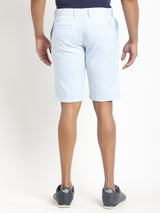 Men's Blue Casual Slim Fit Printed Shorts