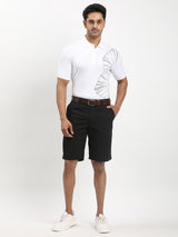 Men's Black Casual Regular Fit Solid Shorts